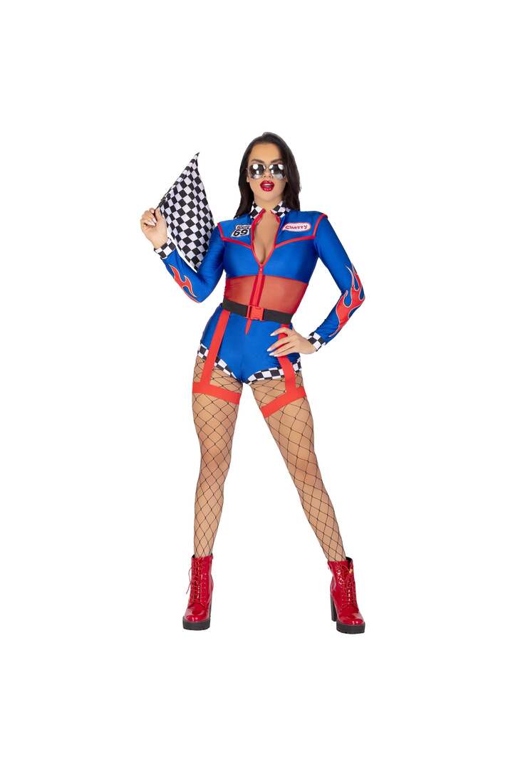 Leg Avenue Cherry Bomb Racer Costume Blue 4