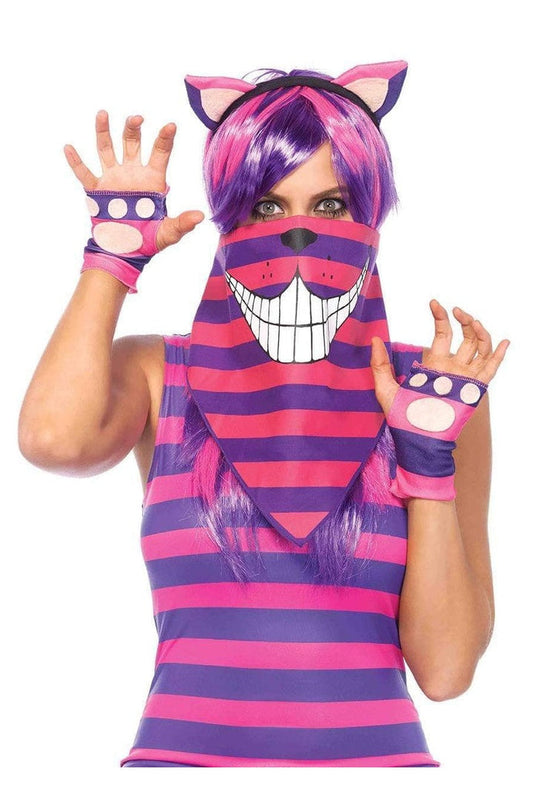Leg Avenue Cheshire Cat Costume Bandana Mask Pink/Purple in One Size