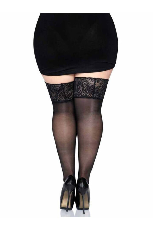 Leg Avenue Clara Plus Thigh High Stockings in Queen Size 1