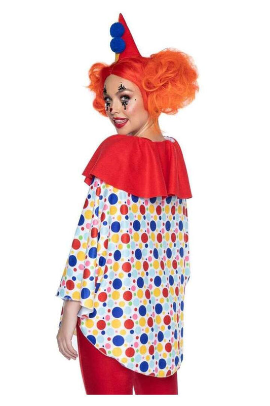 Leg Avenue Clown Costume Poncho Set Red/Blue in One Size 1