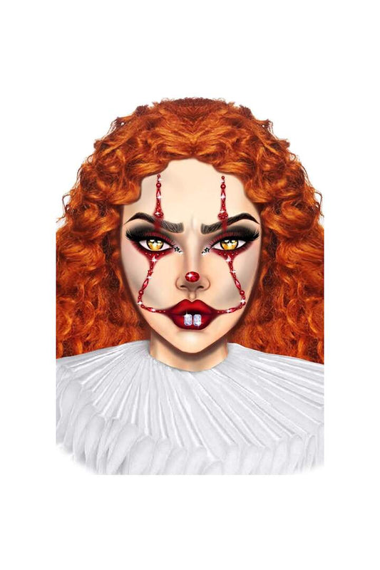 Leg Avenue Clown Rhinestone Stick-On Jewels Red in One Size