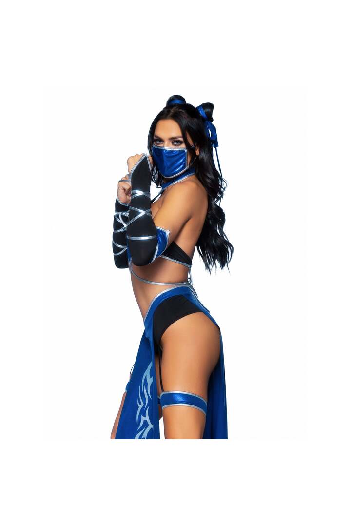 Leg Avenue Combat Ninja Costume Black/Blue 2