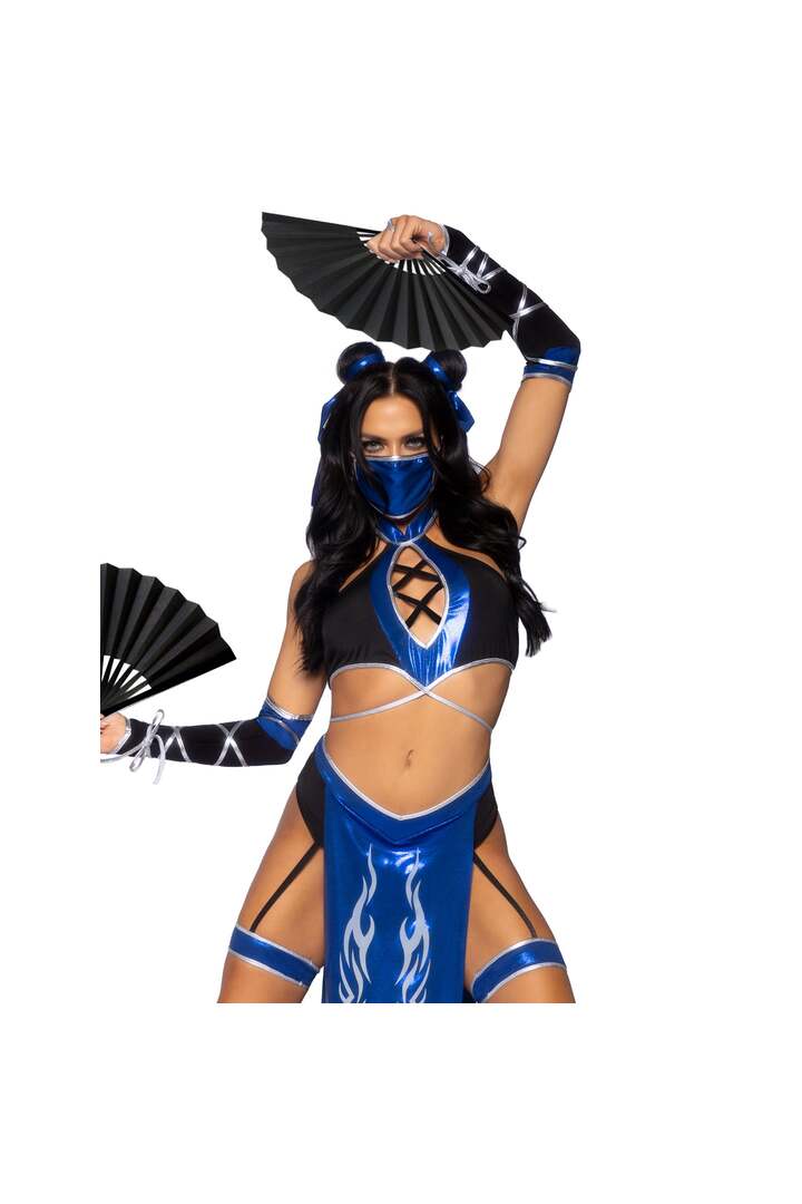 Leg Avenue Combat Ninja Costume Black/Blue 3