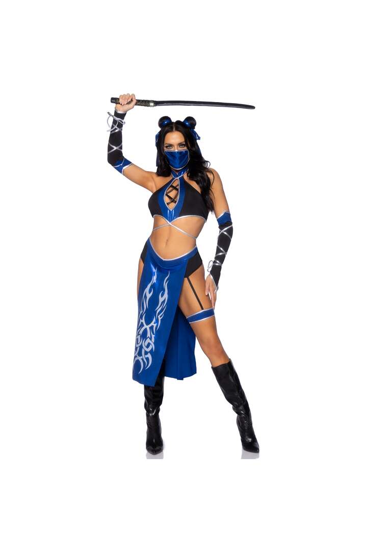 Leg Avenue Combat Ninja Costume Black/Blue 4