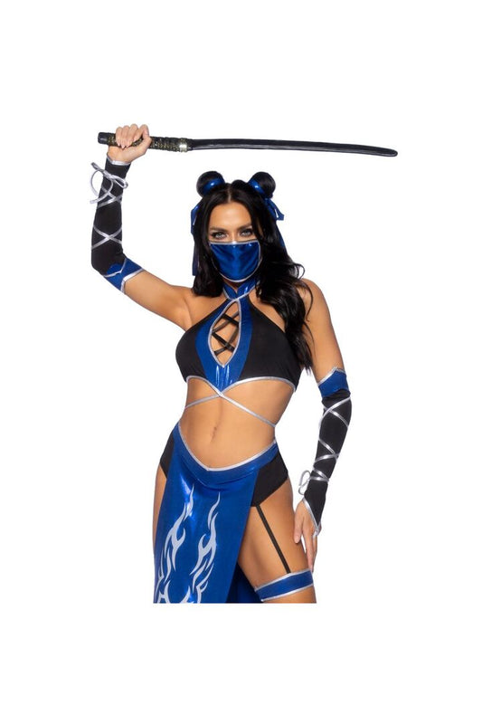 Leg Avenue Combat Ninja Costume Black/Blue
