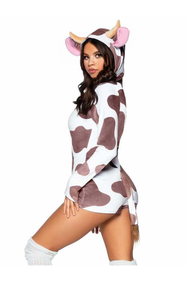 Leg Avenue Comfy Cow Costume in Brown/White 2