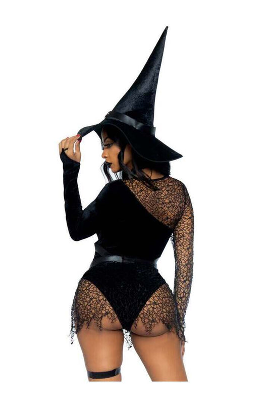Leg Avenue Crafty Witch Sexy Costume With Hat in Black 1