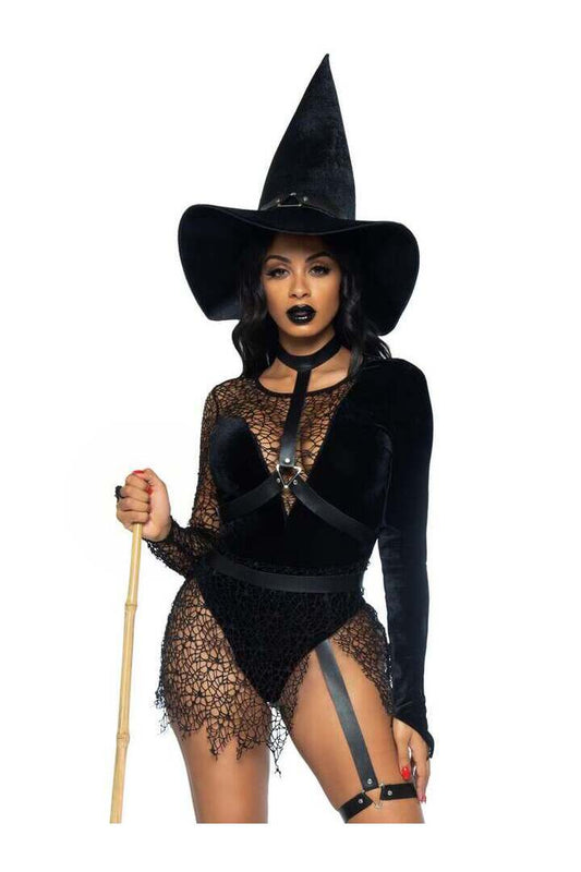 Leg Avenue Crafty Witch Sexy Costume With Hat in Black