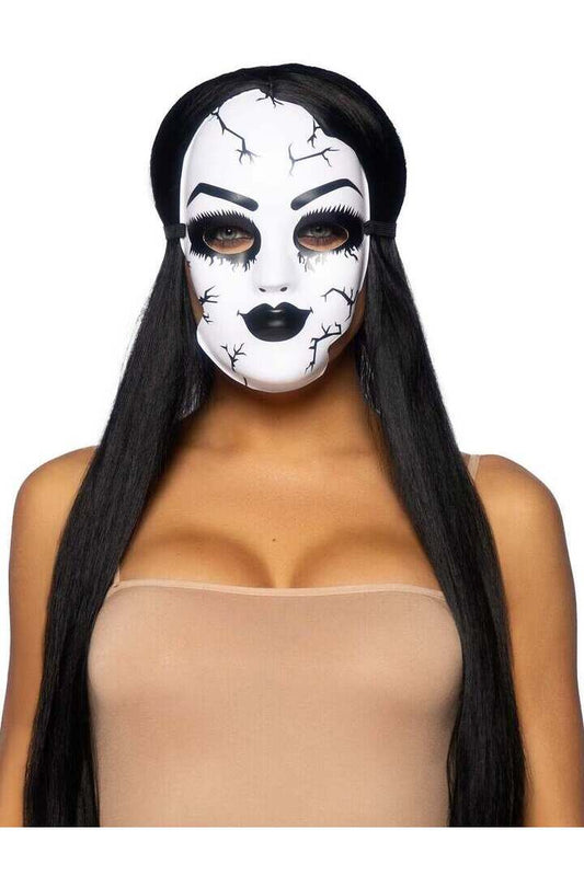 Leg Avenue Creepy Porcelain Doll Mask With Strap White in One Size 1