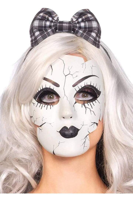 Leg Avenue Creepy Porcelain Doll Mask With Strap White in One Size