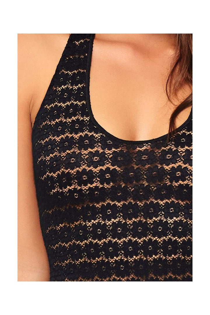 Leg Avenue Daisy Chain Lace Bodysuit Black in One Size 4