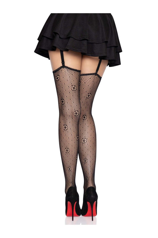 Leg Avenue Daisy Dot Fishnet Stockings in One Size 1