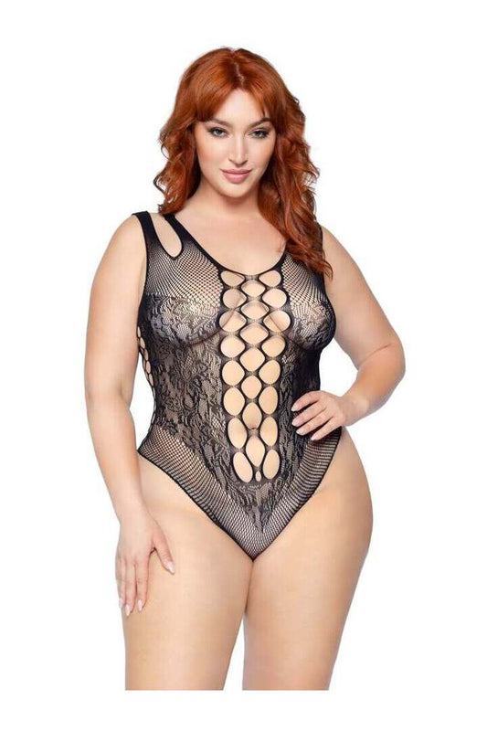 Leg Avenue Dangerous Curves Plus Bodysuit in 1X/2X