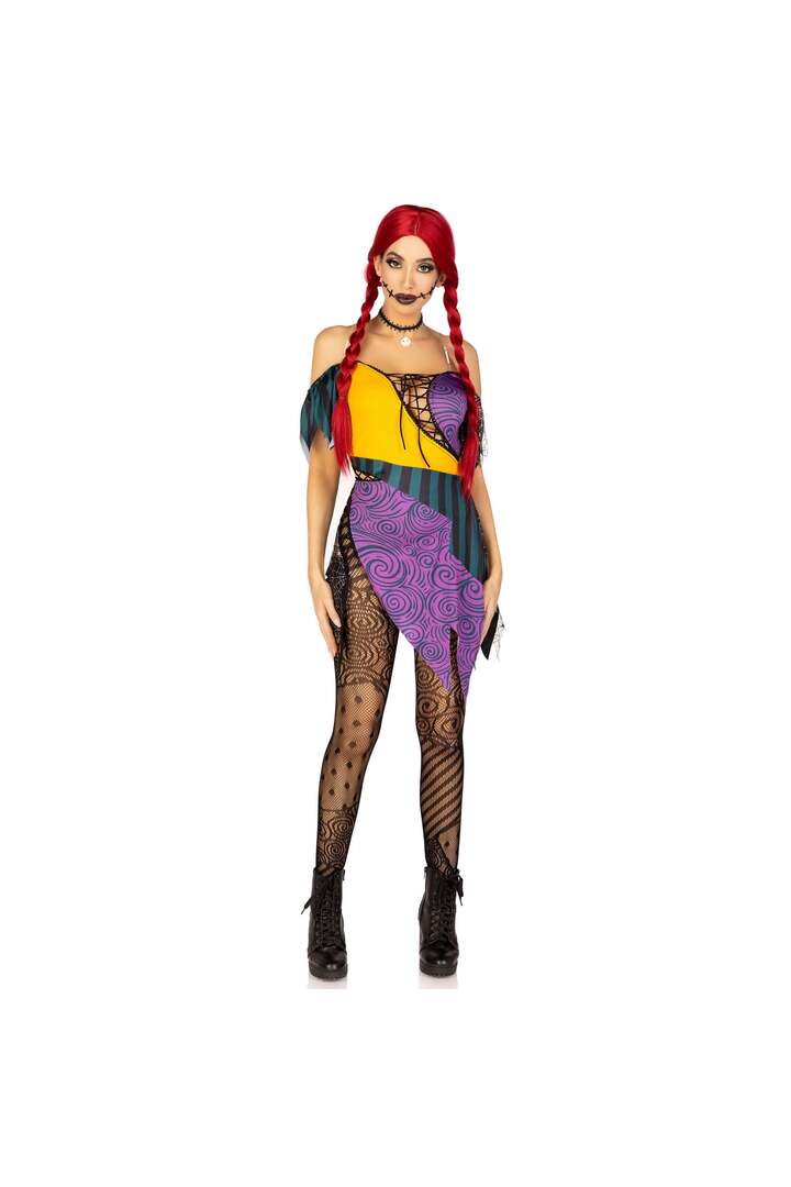 Leg Avenue Darling Rag Doll Costume Yellow/Purple 4