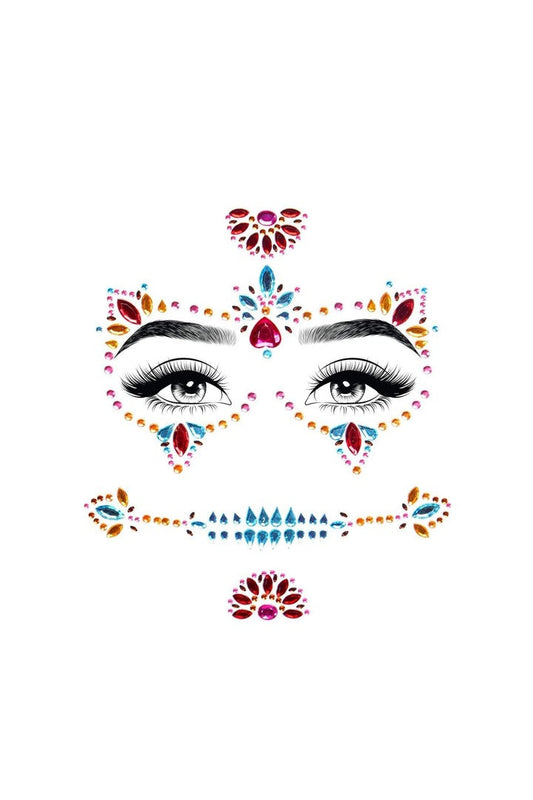 Leg Avenue Day of the Dead Skeleton Face Jewels Multicolor in One Size 1