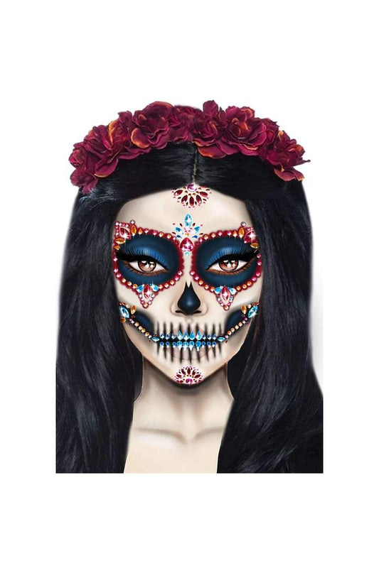 Leg Avenue Day of the Dead Skeleton Face Jewels Multicolor in One Size