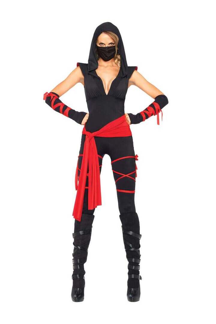 Leg Avenue Deadly Ninja Costume in Black/Red 2