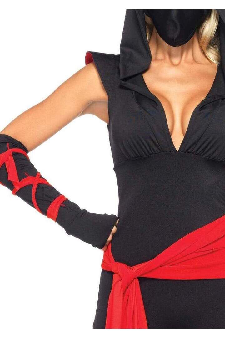 Leg Avenue Deadly Ninja Costume in Black/Red 4