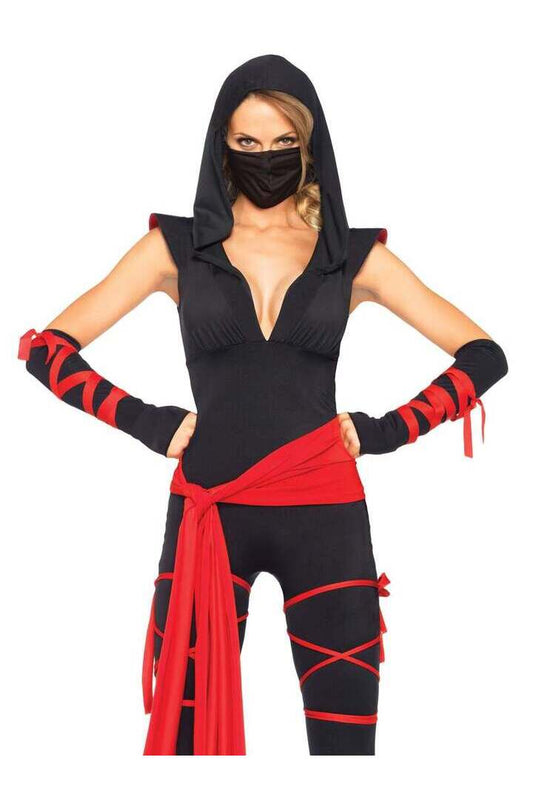 Leg Avenue Deadly Ninja Costume in Black/Red