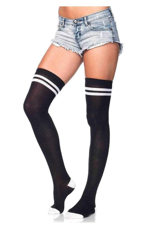 Leg Avenue Dina Athletic Thigh High Stockings in One Size 1