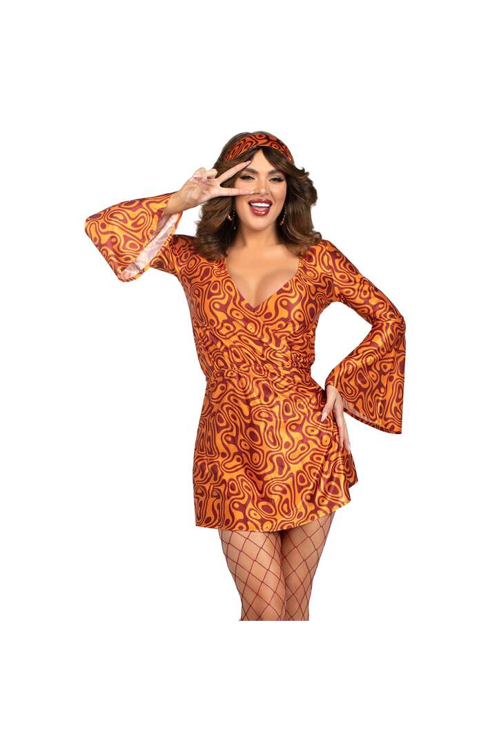Leg Avenue Disco Doll Costume Orange 3