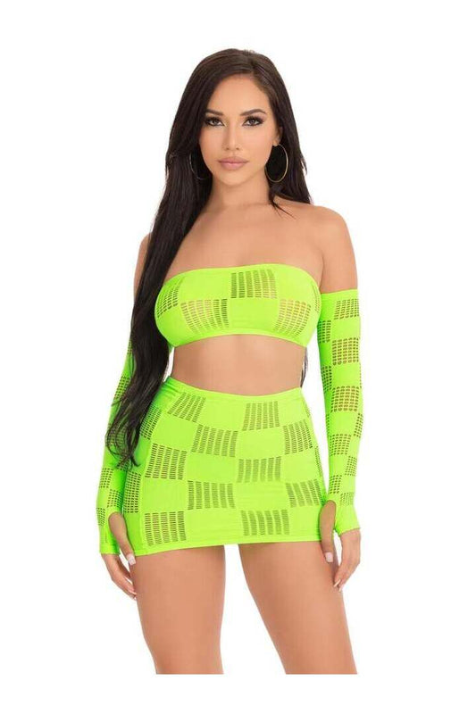 Leg Avenue Ego Trip Checkerboard Bandeau Set in One Size 1