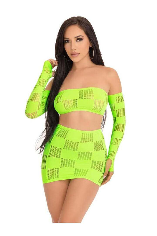 Leg Avenue Ego Trip Checkerboard Bandeau Set in One Size