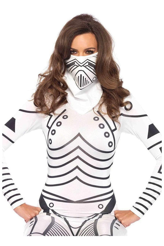 Leg Avenue Evil Robot Bandana Mask White/Black in One Size