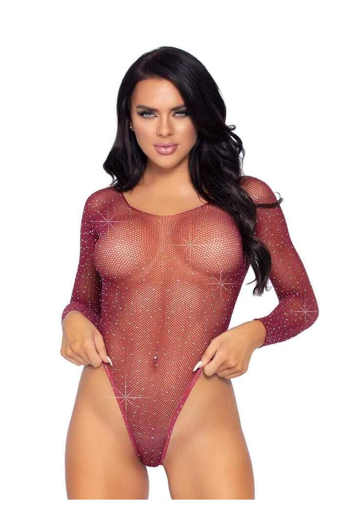 Leg Avenue Falling 4 U Rhinestone Bodysuit in One Size 12