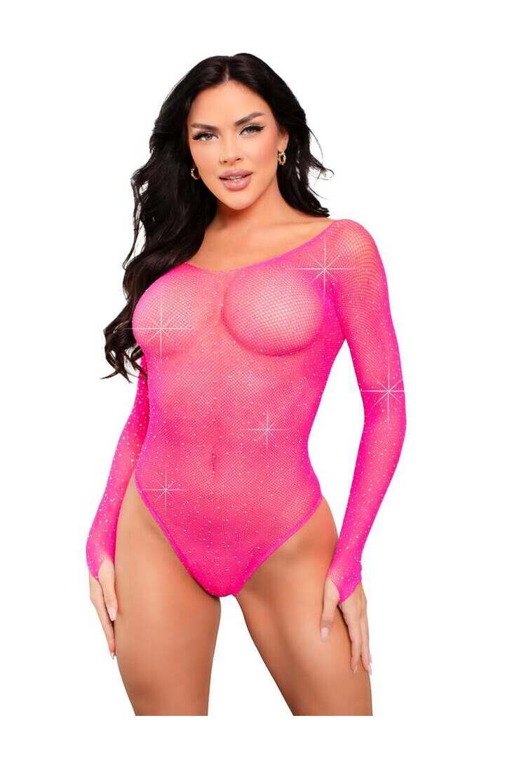 Leg Avenue Falling 4 U Rhinestone Bodysuit in One Size 16