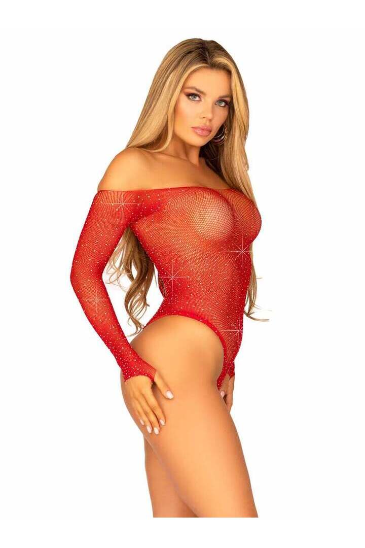 Leg Avenue Falling 4 U Rhinestone Bodysuit in One Size 5