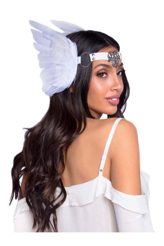 Leg Avenue Filigree Medallion Feather Headband White in One Size 1
