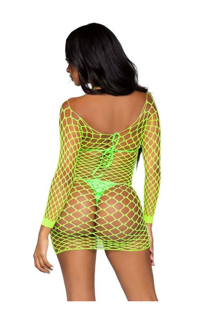 Leg Avenue Find Me In Paradise Net Mini Dress in One Size 6
