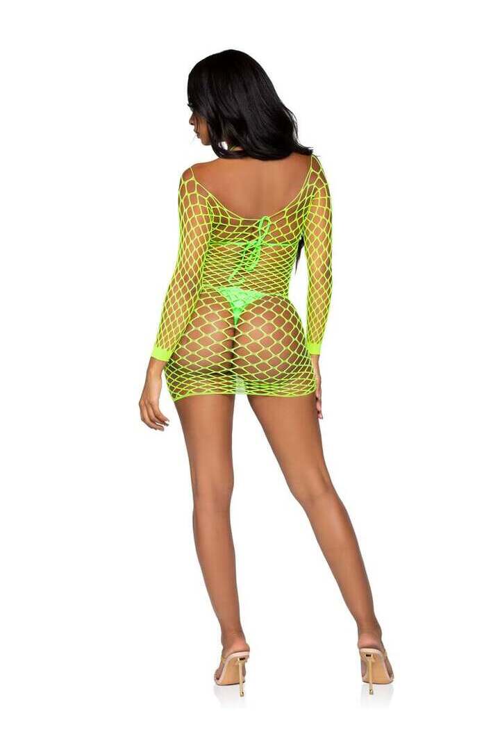 Leg Avenue Find Me In Paradise Net Mini Dress in One Size 9