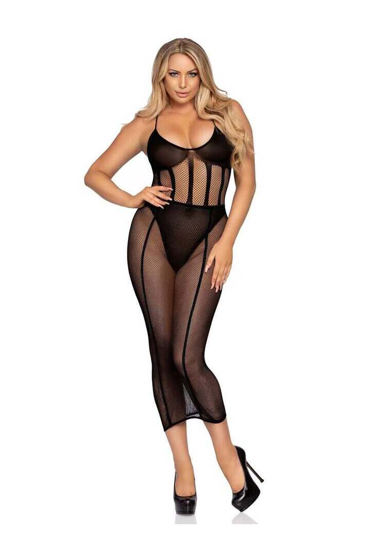 Leg Avenue Flawless Bodysuit & Skirt Set Black in One Size 6
