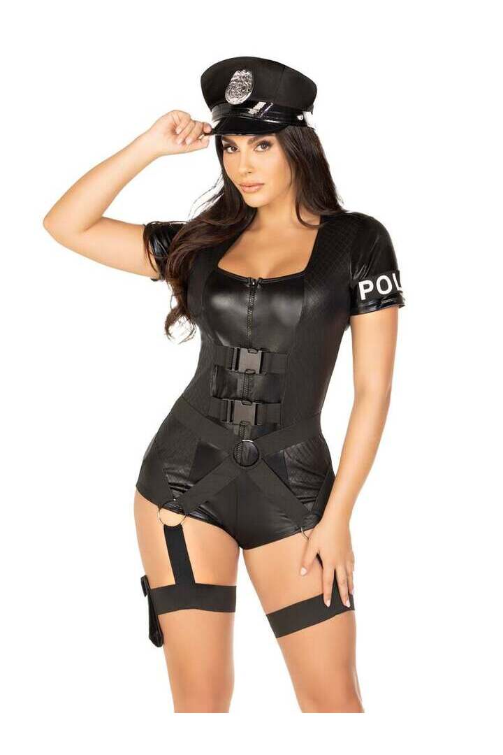Leg Avenue Flirty Five-0 Cop Costume in Black 4
