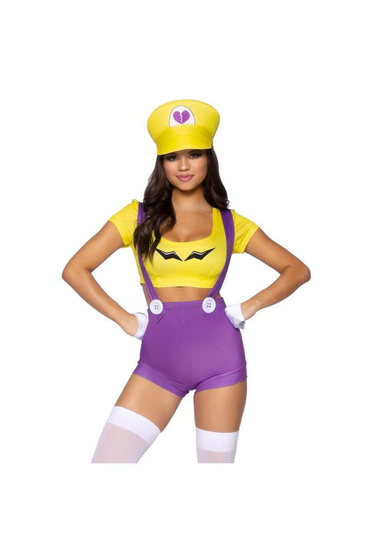 Leg Avenue Gamer Villain Costume Yellow/Purple