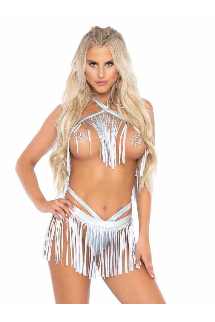 Leg Avenue Get Wild Fringe Bikini Set 5