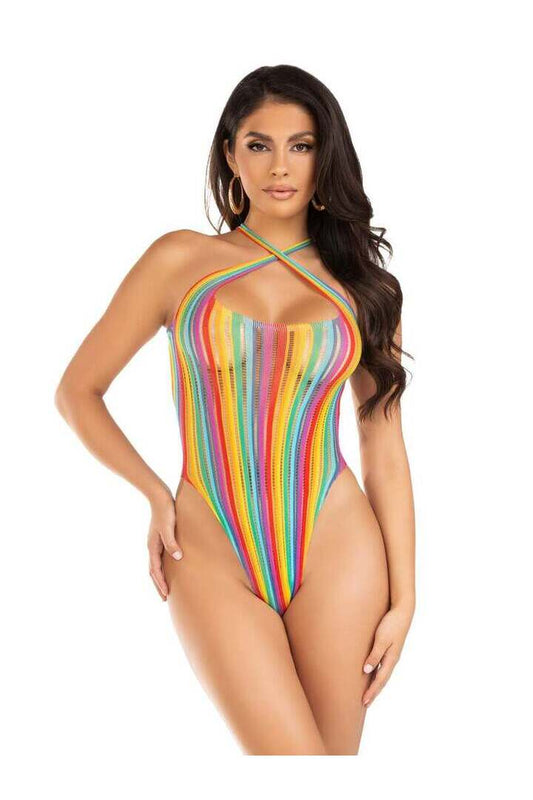Leg Avenue Getaway Girl Rainbow Bodysuit Multicolor in One Size