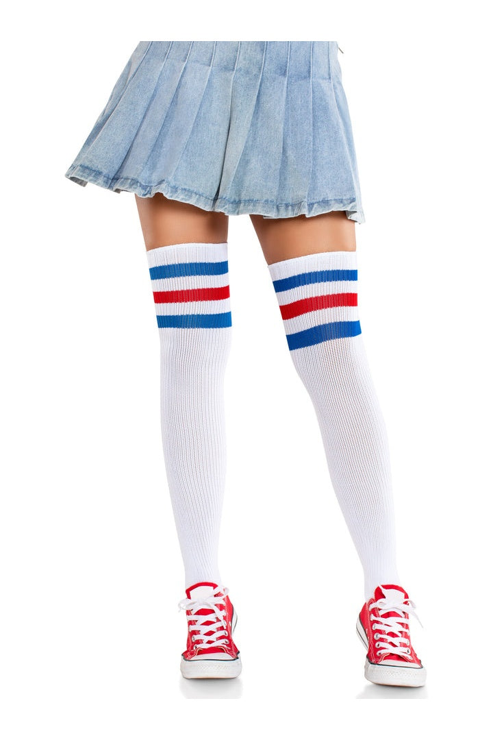 Leg Avenue Gina Athletic Thigh High Stockings in One Size 14