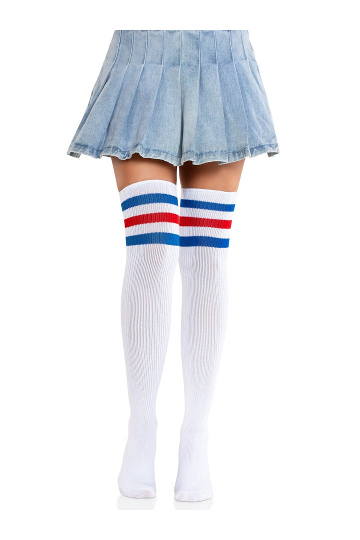 Leg Avenue Gina Athletic Thigh High Stockings in One Size 15