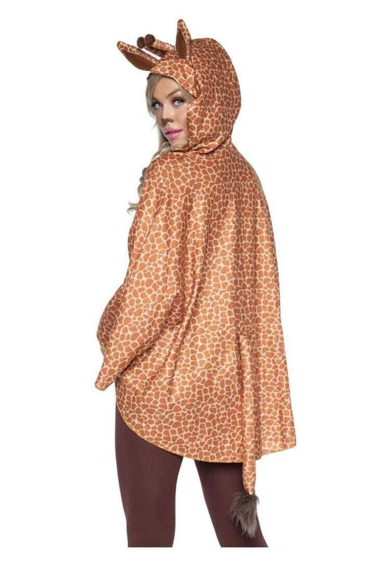 Leg Avenue Giraffe Poncho Animal Costume With Hood Tan in One Size 1