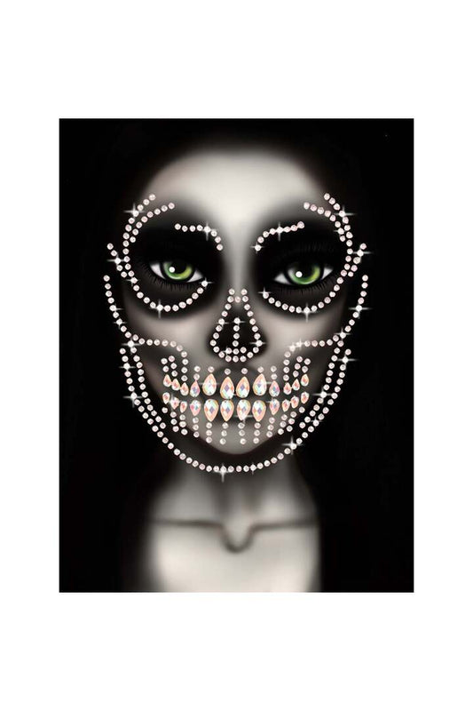 Leg Avenue Glow in the Dark Skull Face Jewels Sticker Clear in One Size