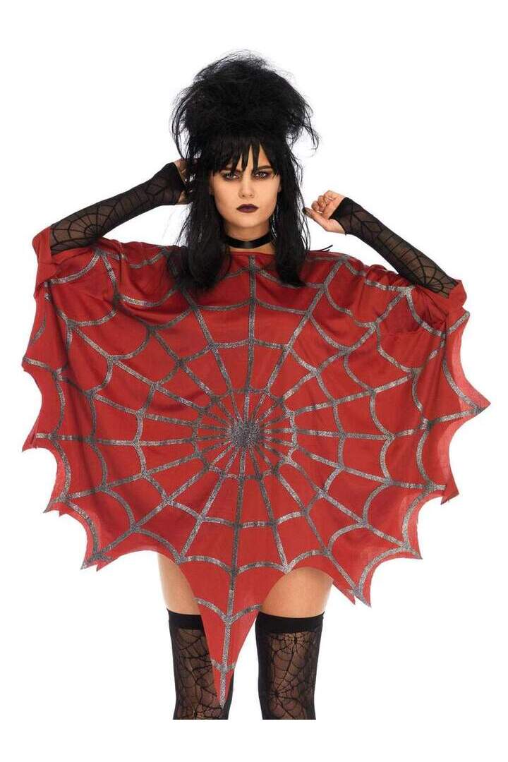 Leg Avenue Gothic Glitter Spider Web Costume Poncho in One Size 5