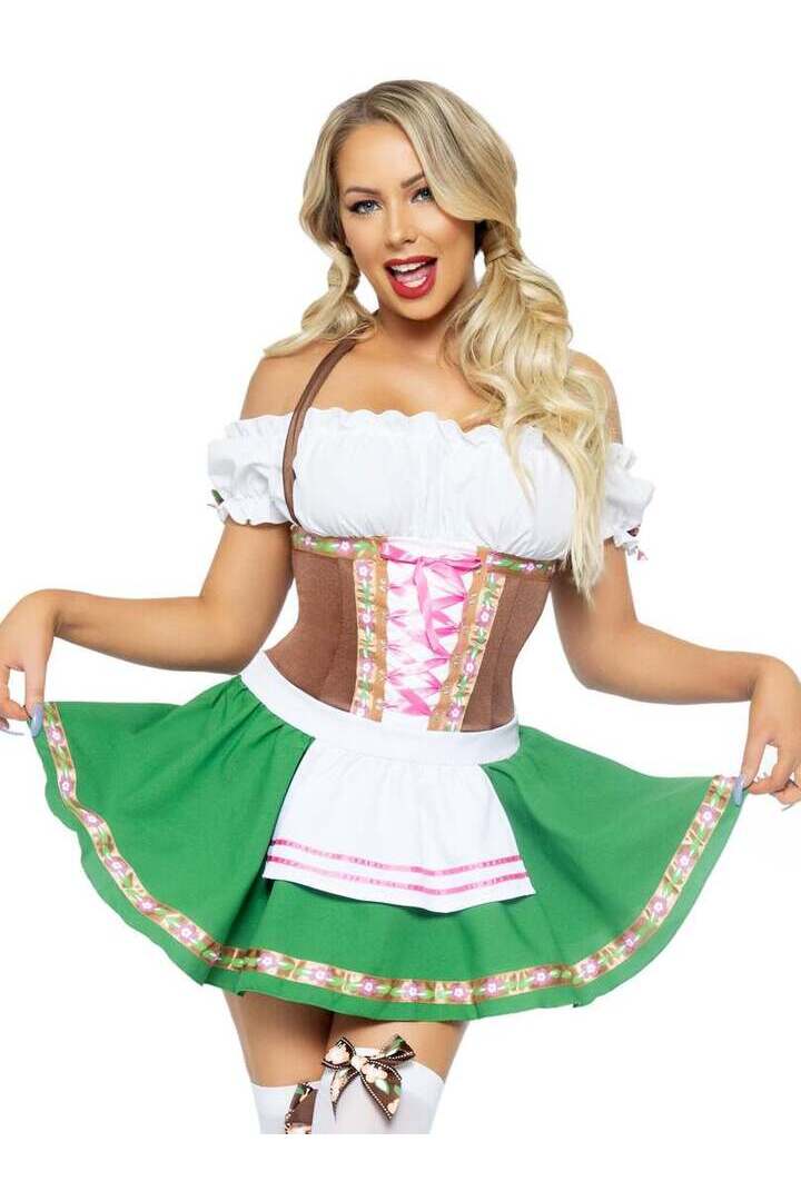 Leg Avenue Gretchen Oktoberfest Costume in Brown/Green 2