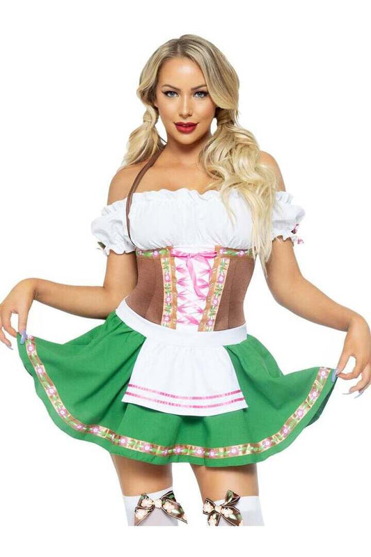 Leg Avenue Gretchen Oktoberfest Costume in Brown/Green
