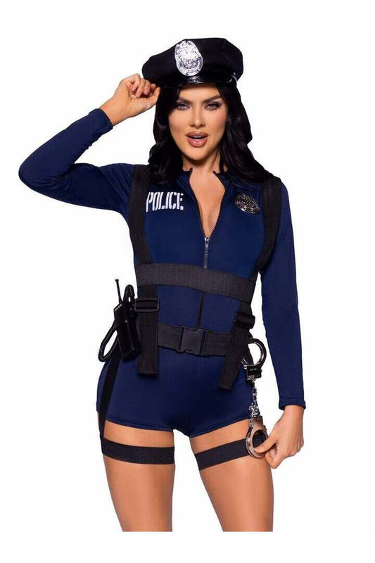 Leg Avenue Handcuff Hottie Cop Costume in Blue