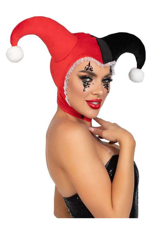 Leg Avenue Harlequin Bonnet Black/Red in One Size 1