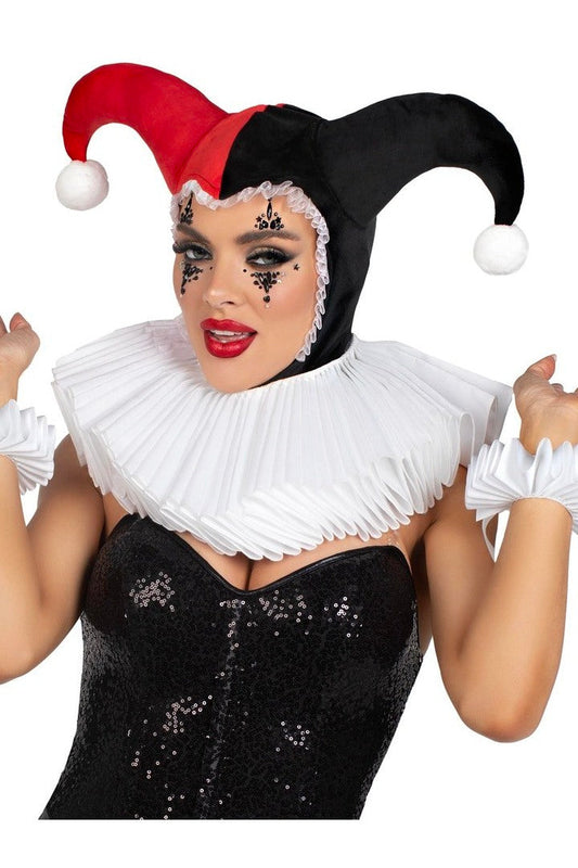 Leg Avenue Harlequin Bonnet Black/Red in One Size