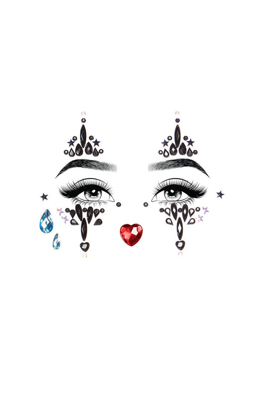Leg Avenue Harlequin Clown Jewels Sticker Black in One Size